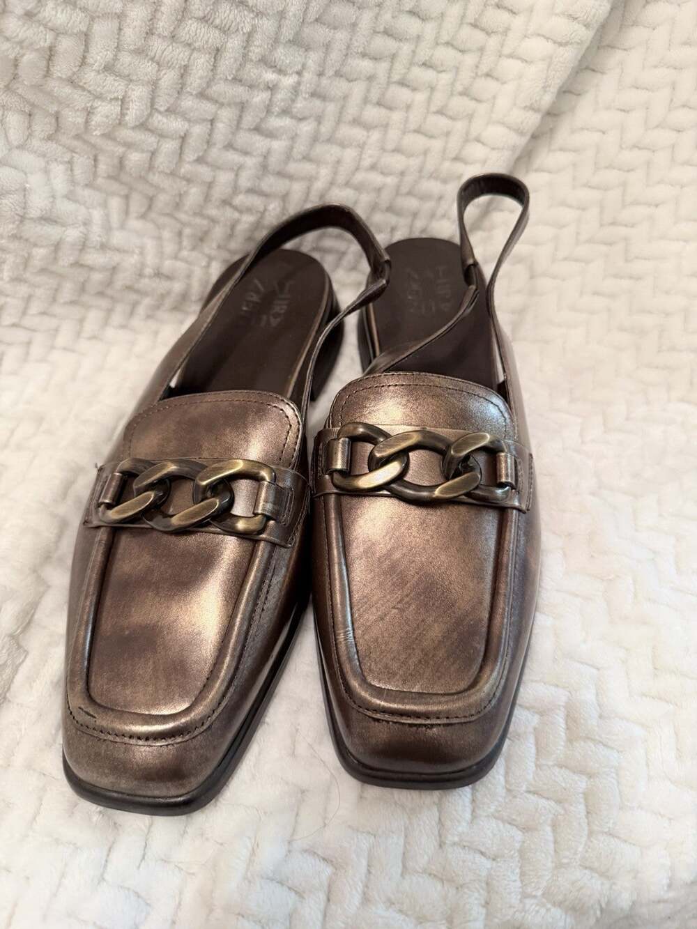 Naturalizer Frances Leather Sling Back Chain Loafer 10.5 M
